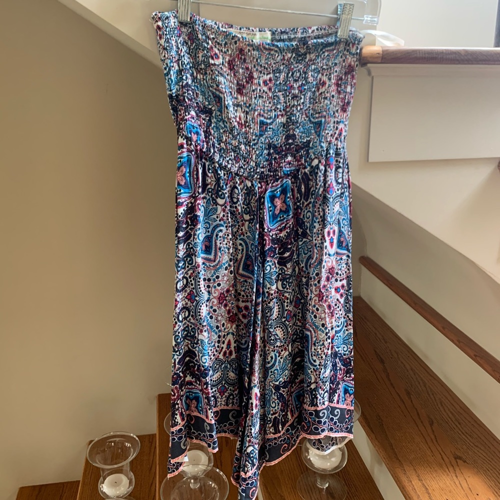 Urban Outfitters Strapless Print Smock Dress Small